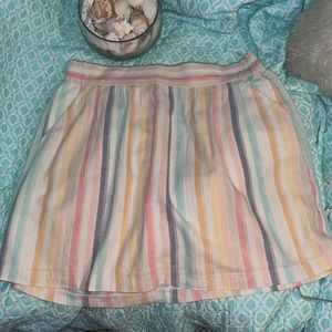 Loft Pastel Striped Linen Skirt LP